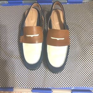 Cole Haan Brown ,White 
Navy blue Leather Slip-On Loafers